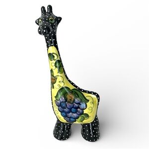 Anatoly Turov Russian Art Giraffe Figure Black Polka Dots Grapes